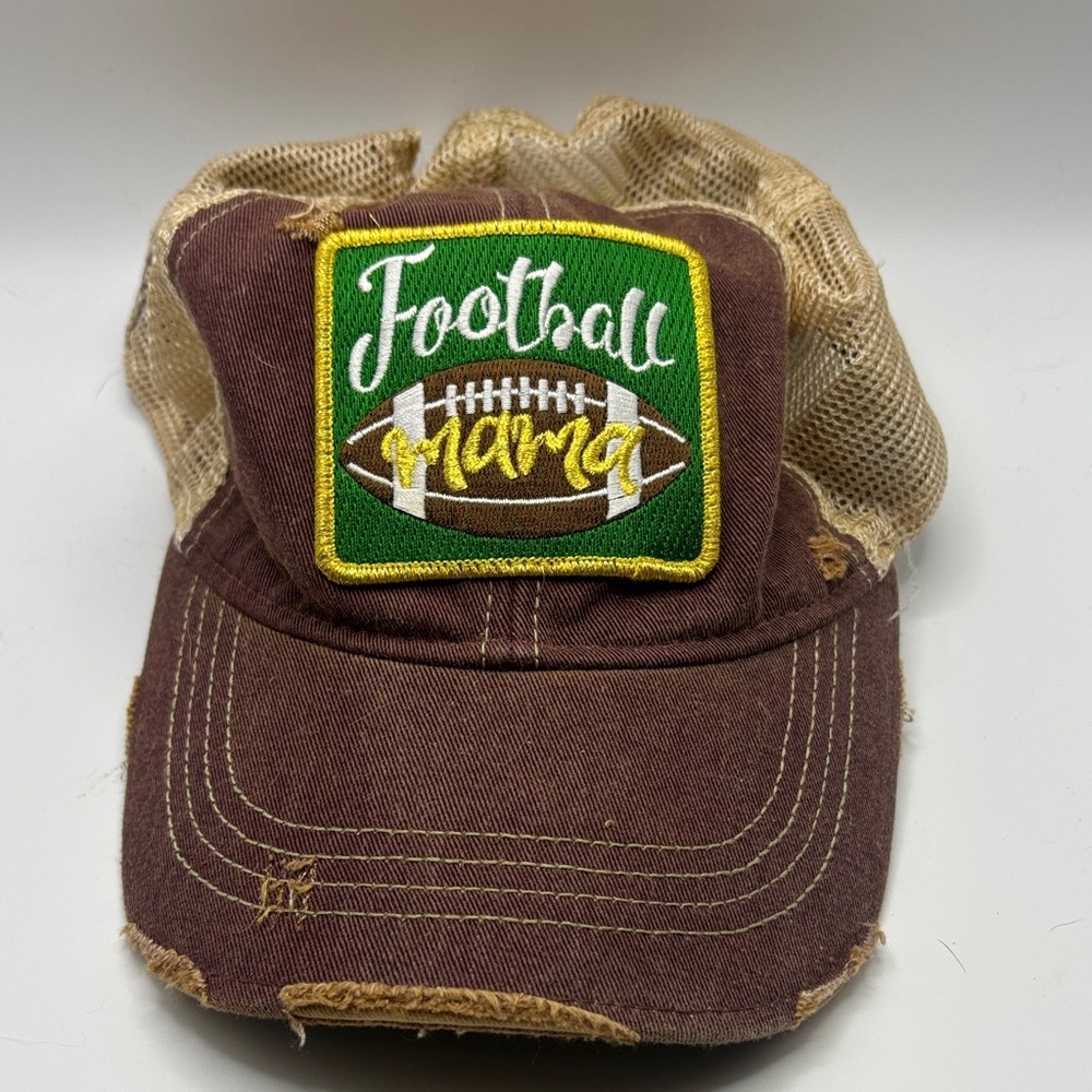 Brown Football Mama Cap